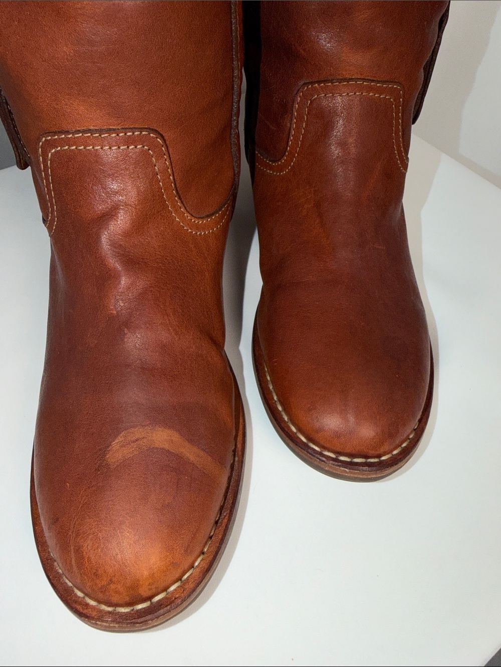 Coach Weslyn Cognac Leather Equestrian Riding Boots Size 7 - Picture 8 of 11